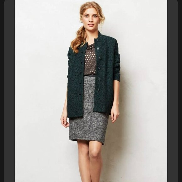 Anthropologie Paul & Joe Sister Cardina Lace Jacket Green